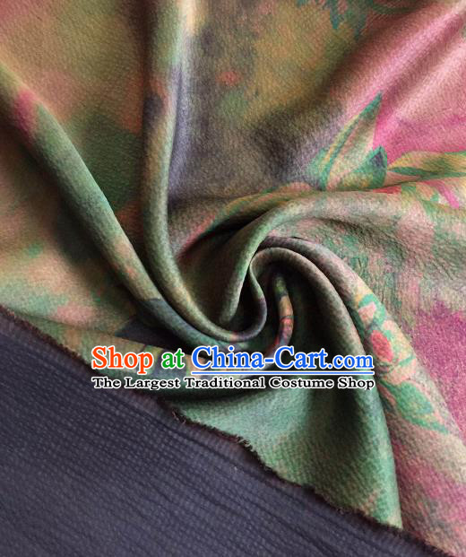 Asian Chinese Traditional Pattern Design Green Gambiered Guangdong Gauze Fabric Silk Material