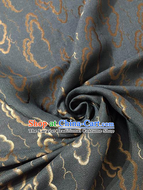 Asian Chinese Traditional Clouds Pattern Design Grey Gambiered Guangdong Gauze Fabric Silk Material