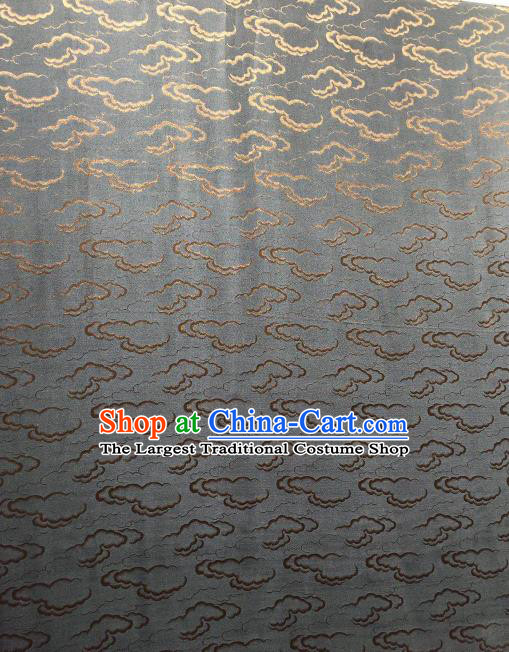 Asian Chinese Traditional Clouds Pattern Design Grey Gambiered Guangdong Gauze Fabric Silk Material
