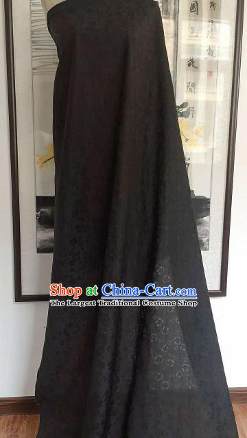 Asian Chinese Traditional Cherry Blossom Pattern Design Black Gambiered Guangdong Gauze Fabric Silk Material