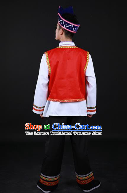 Chinese Traditional Tujia Nationality Festival Outfits Ethnic Minority Folk Dance Stage Show Costume for Men