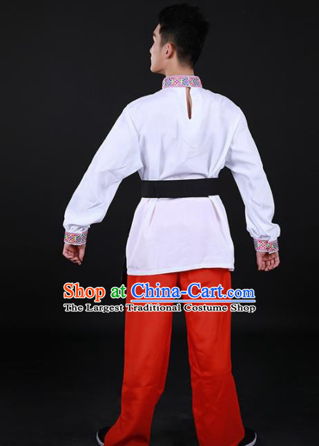 Chinese Traditional Nationality Festival Outfits Ethnic Minority Folk Dance Stage Show Costume for Men
