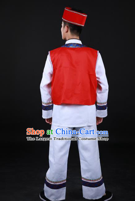 Chinese Traditional Jing Nationality Festival Outfits Ethnic Minority Folk Dance Stage Show Costume for Men
