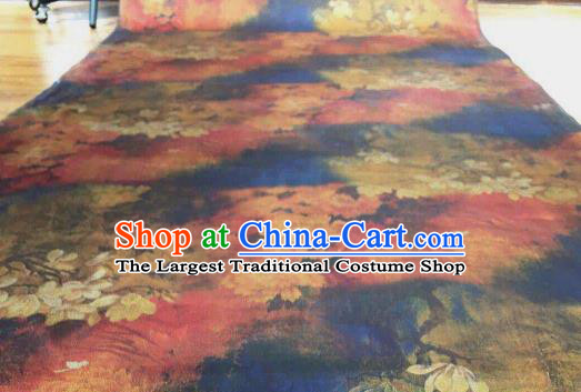 Asian Chinese Traditional Peony Pattern Design Gambiered Guangdong Gauze Fabric Silk Material
