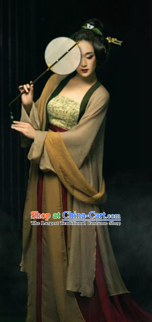Chinese Ancient Courtesan Hanfu Dress Traditional Tang Dynasty Court Lady Dance Costumes for Women