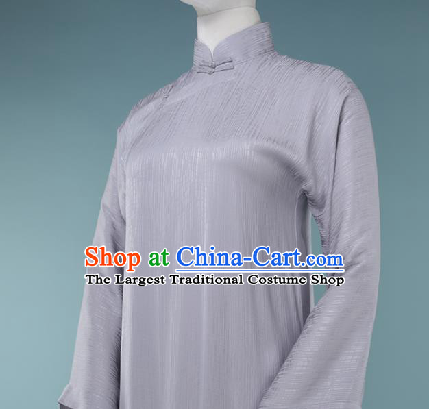 Chinese Traditional Lilac Silk Cheongsam Costume Republic of China Mandarin Qipao Dress for Women
