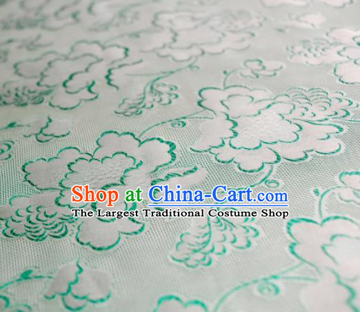 Asian Chinese Traditional Green Roses Pattern Design Gambiered Guangdong Gauze Fabric Silk Material
