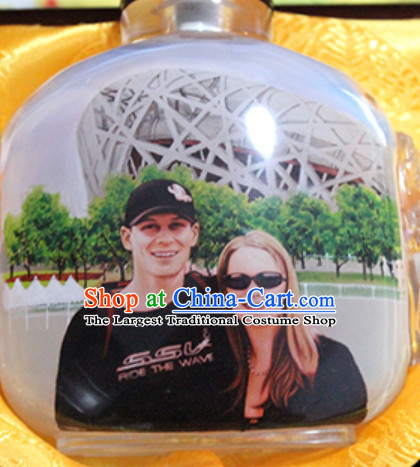 Custom Made Snuff Bottle Paint Snuff Bottles with Family Photos Personal Photo