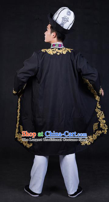 Chinese Traditional Khalkhas Nationality Festival Compere Outfits Ethnic Minority Folk Dance Stage Show Costume for Men