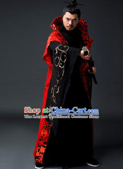 Traditional Chinese Han Dynasty Royal Highness Clothing Ancient Drama Prime Minister Costume for Men