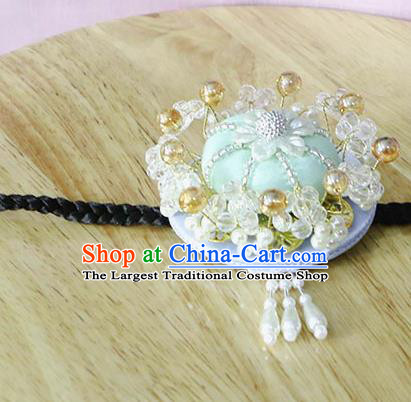 Korean Traditional Court Bride Beads Green Hairband Asian Korea Fashion Wedding Hair Accessories for Women