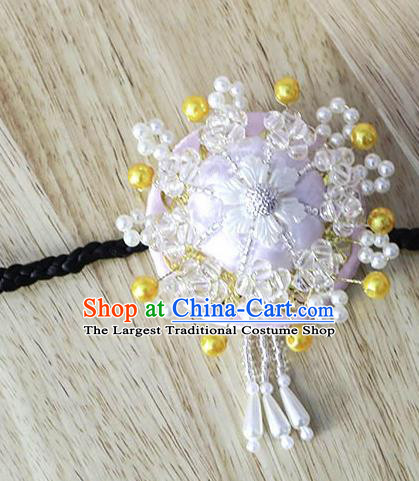 Korean Traditional Court Bride Beads Pink Hairband Asian Korea Fashion Wedding Hair Accessories for Women