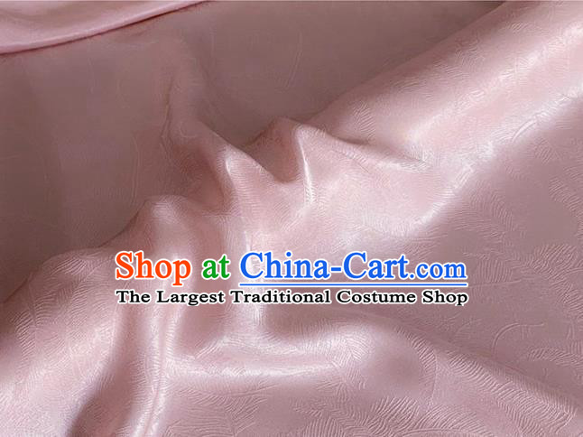 Asian Chinese Classical Feather Pattern Design Pink Brocade Jacquard Fabric Traditional Cheongsam Silk Material