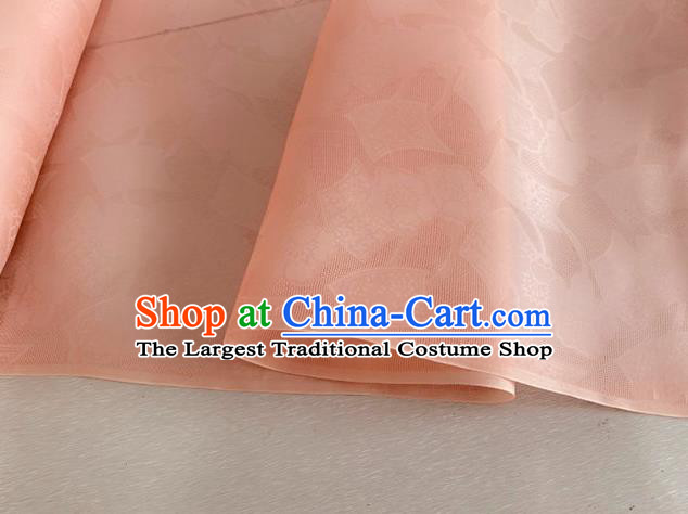 Asian Chinese Classical Pattern Design Peach Pink Organza Jacquard Fabric Traditional Cheongsam Silk Material