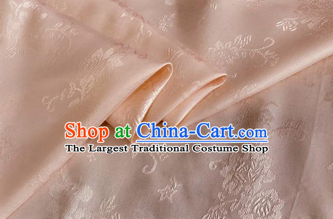 Asian Chinese Classical Pattern Design Pink Jacquard Fabric Traditional Cheongsam Silk Material