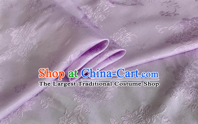 Asian Chinese Classical Pattern Design Lilac Jacquard Fabric Traditional Cheongsam Silk Material