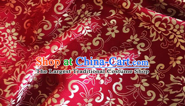 Asian Chinese Classical Twine Pattern Design Wine Red Brocade Jacquard Fabric Traditional Cheongsam Silk Material