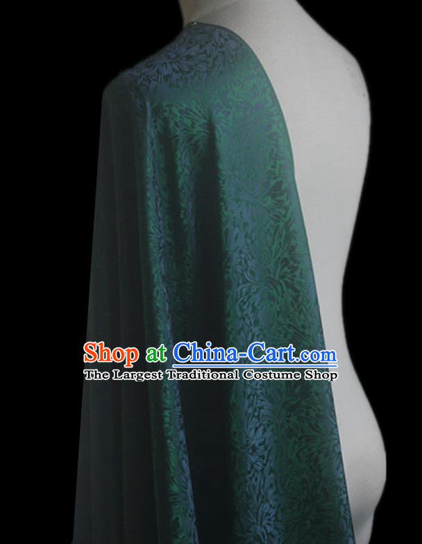 Asian Chinese Classical Pattern Design Green Silk Fabric Traditional Cheongsam Brocade Material