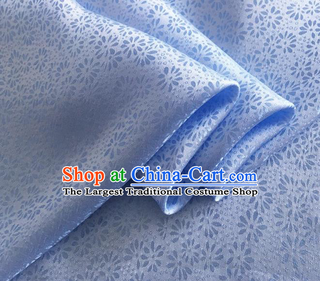 Asian Chinese Classical Jacquard Pattern Design Light Blue Brocade Fabric Traditional Cheongsam Silk Material