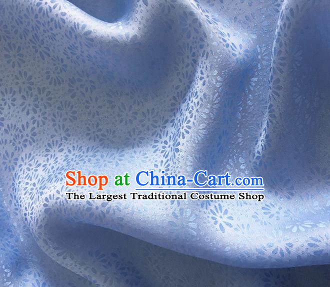 Asian Chinese Classical Jacquard Pattern Design Light Blue Brocade Fabric Traditional Cheongsam Silk Material