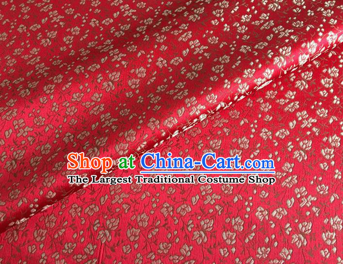 Asian Chinese Classical Pepper Flowers Pattern Design Red Brocade Fabric Traditional Cheongsam Silk Material