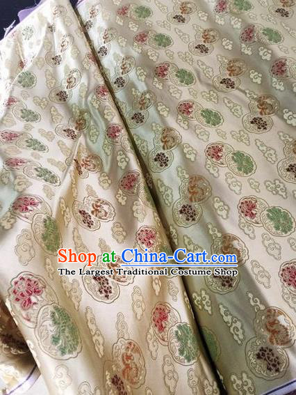 Asian Chinese Classical Cloud Peony Pattern Design Pink Silk Fabric Traditional Nanjing Brocade Material