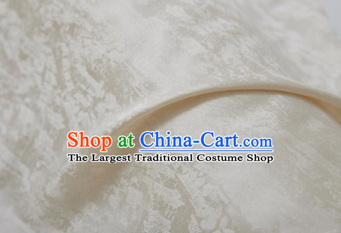 Chinese Classical Pattern Design Beige Song Brocade Fabric Asian Traditional Cheongsam Silk Material