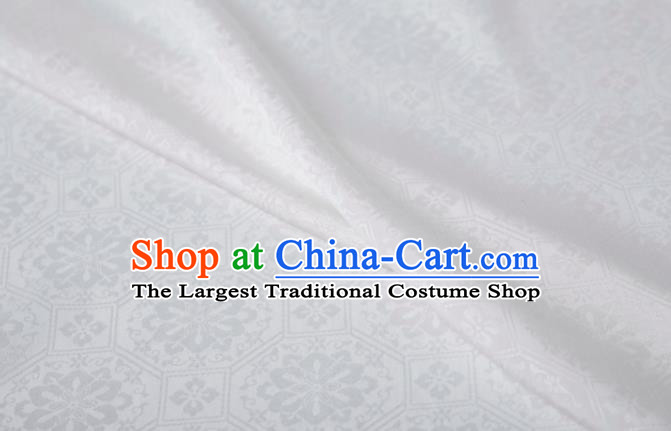 Chinese Classical Septaria Pattern Design White Mulberry Silk Fabric Asian Traditional Cheongsam Silk Material