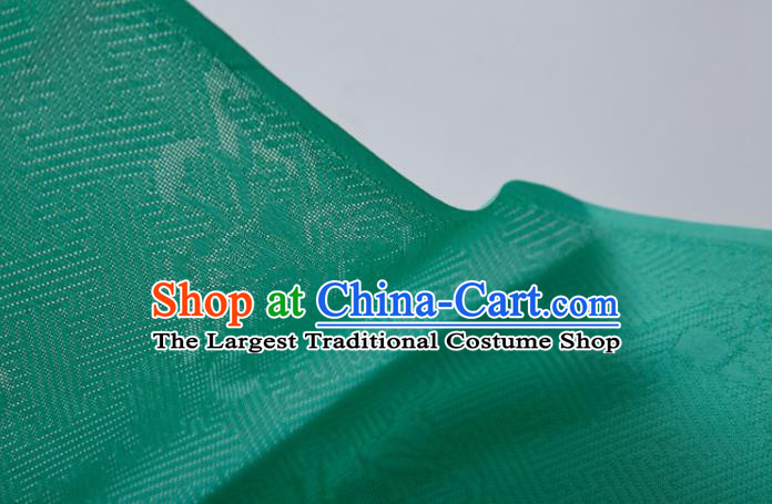 Chinese Classical Eight Immortals Pattern Design Green Mulberry Silk Fabric Asian Traditional Cheongsam Silk Material
