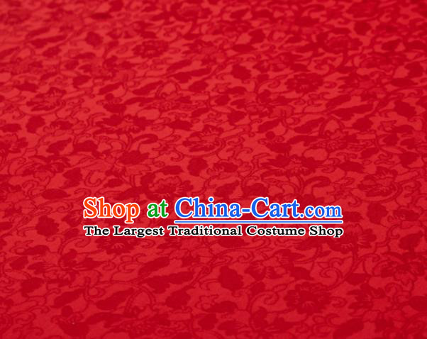 Chinese Classical Twine Flowers Pattern Design Red Mulberry Silk Fabric Asian Traditional Cheongsam Silk Material