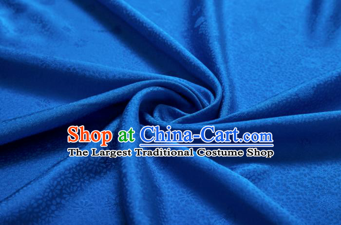 Chinese Classical Daisy Pattern Design Blue Brocade Fabric Asian Traditional Cheongsam Silk Material