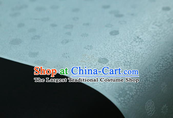 Chinese Classical Daisy Pattern Design Light Blue Mulberry Silk Fabric Asian Traditional Cheongsam Silk Material