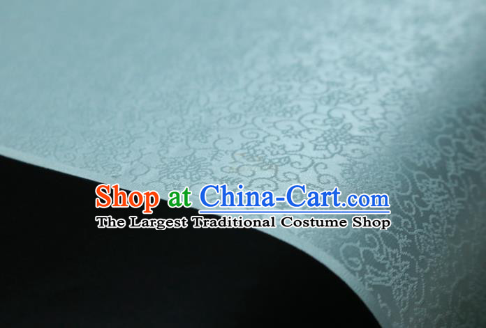 Chinese Classical Plant Pattern Design Light Blue Mulberry Silk Fabric Asian Traditional Cheongsam Silk Material