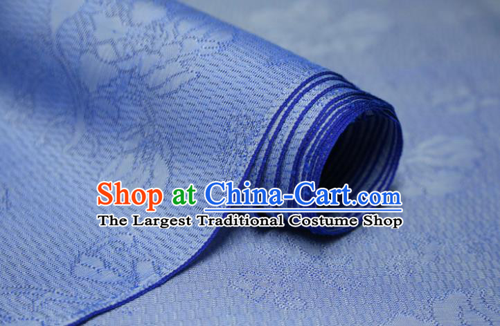Chinese Classical Flowers Pattern Design Light Blue Mulberry Silk Fabric Asian Traditional Cheongsam Silk Material