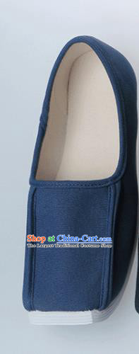 Chinese Traditional Ming Dynasty Taoist Navy Shoes Handmade Hanfu Shoes Ancient Scholar Shoes for Men