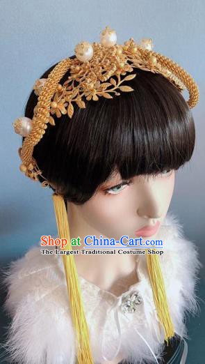 Chinese Handmade Classical Golden Hair Clasp Ancient Hanfu Hair Accessories for Women