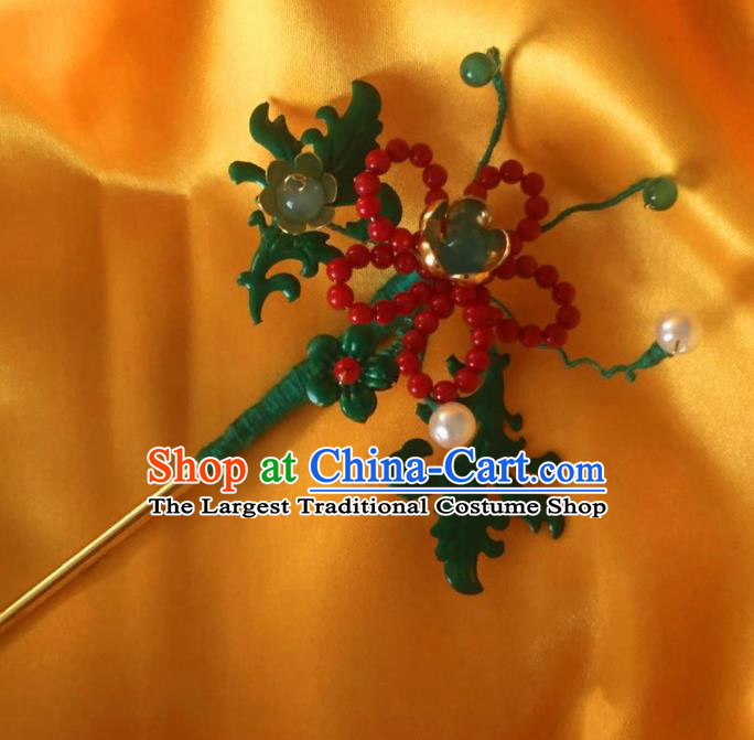 Chinese Traditional Hanfu Ming Dynasty Hairpins Handmade Ancient Royal Princess Hair Accessories for Women