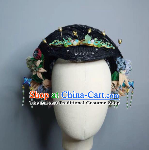 Chinese Handmade Qing Dynasty Manchu Imperial Consort Hat Phoenix Coronet Ancient Empress Hair Accessories for Women