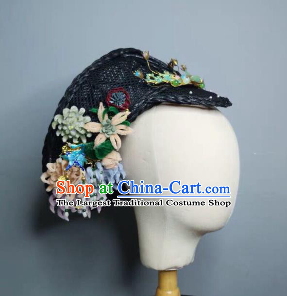 Chinese Handmade Qing Dynasty Manchu Imperial Consort Hat Phoenix Coronet Ancient Empress Hair Accessories for Women