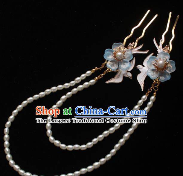 Chinese Handmade Ming Dynasty Princess Bird Hairpins Ancient Hanfu Hair Accessories for Women