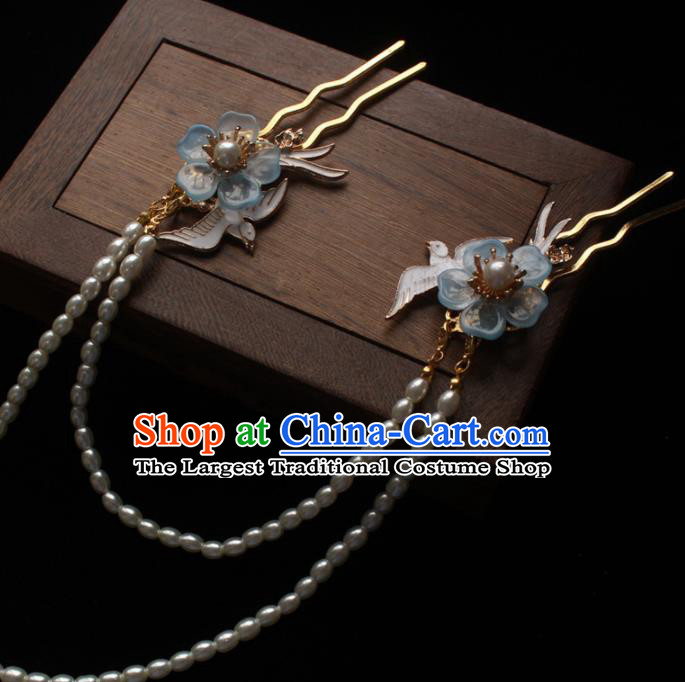 Chinese Handmade Ming Dynasty Princess Bird Hairpins Ancient Hanfu Hair Accessories for Women