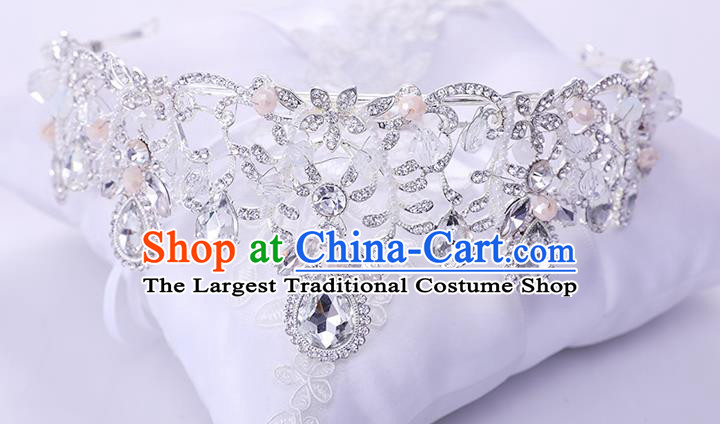 Top Handmade Wedding Bride Royal Crown Baroque Princess Hair Accessories for Women