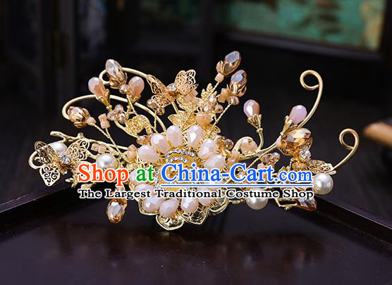 Traditional Chinese Wedding Beads Hair Comb Hairpins Handmade Ancient Bride Hair Accessories for Women