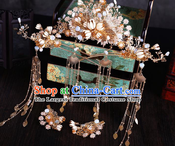 Traditional Chinese Handmade Hair Comb Chaplet Hairpins Ancient Bride Hair Accessories for Women