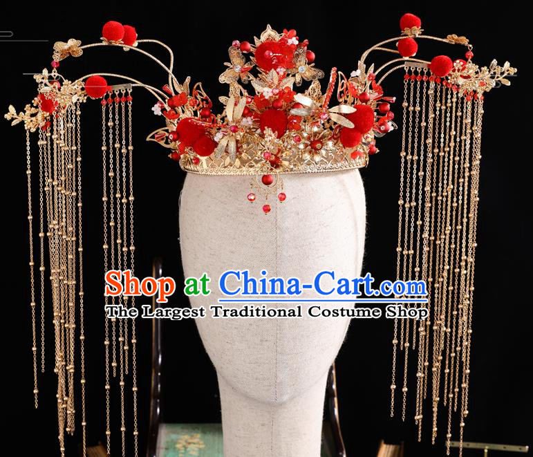 Traditional Handmade Chinese Chaplet Hair Crown Hairpins Ancient Bride Hair Accessories for Women