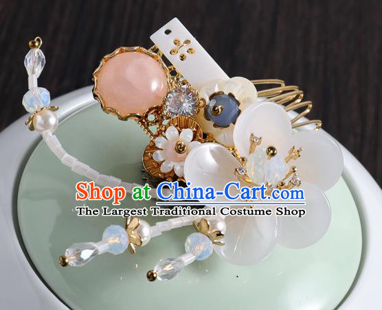 Chinese Traditional Wedding Hanfu Shell Hair Comb Hairpins Handmade Ancient Bride Hair Accessories for Women