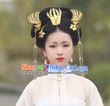 Traditional Chinese Ming Dynasty Princess Phoenix Hair Comb Hairpins Handmade Ancient Queen Hair Accessories for Women
