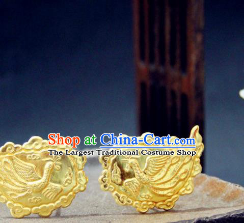 Chinese Traditional Tang Dynasty Princess Carving Phoenix Hairpins Handmade Ancient Royal Empress Hair Accessories for Women