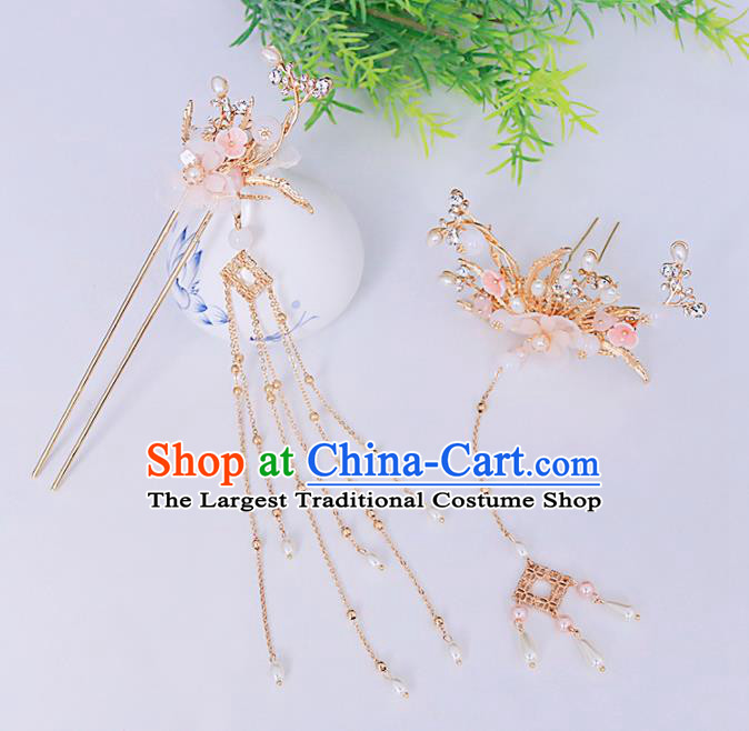Traditional Chinese Hanfu Hairpins Handmade Ancient Princess Hair Accessories Complete Set for Women