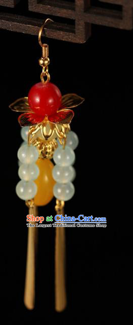 Traditional Chinese Hanfu Yellow Earrings Handmade Ancient Princess Ear Accessories for Women